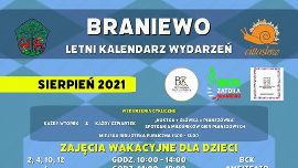 plakat z wydarzeniami w Braniewie na sierpień 2021, 
