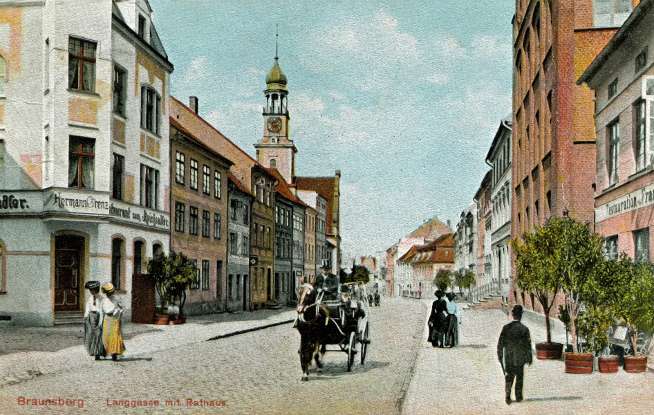 Pocztówka przedwojenna przedstawiająca ul. Gdańską 