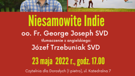 Plakat wydarzenia informujacy o spotkaniu, które odbędzie się 23 maja o godzinie 17.00 w Miejskiej Bibliotece Publicznej w Braniewie