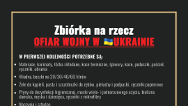 fragment plakatu dotyczacego organizaccji pomocy dla ofiar wojny na Ukrainie