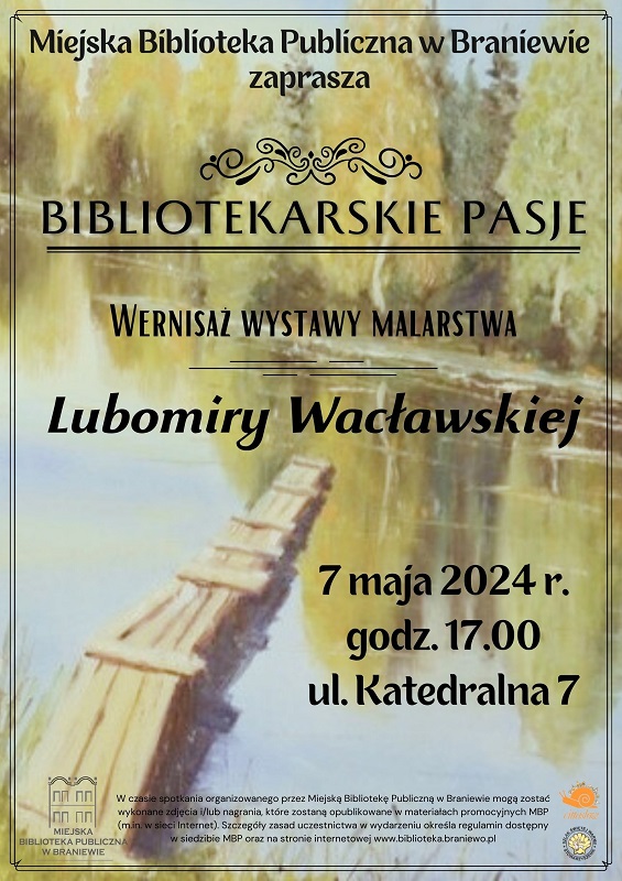 Plakat promujący wernisaż wystawy Lubomiry Wacławskiej